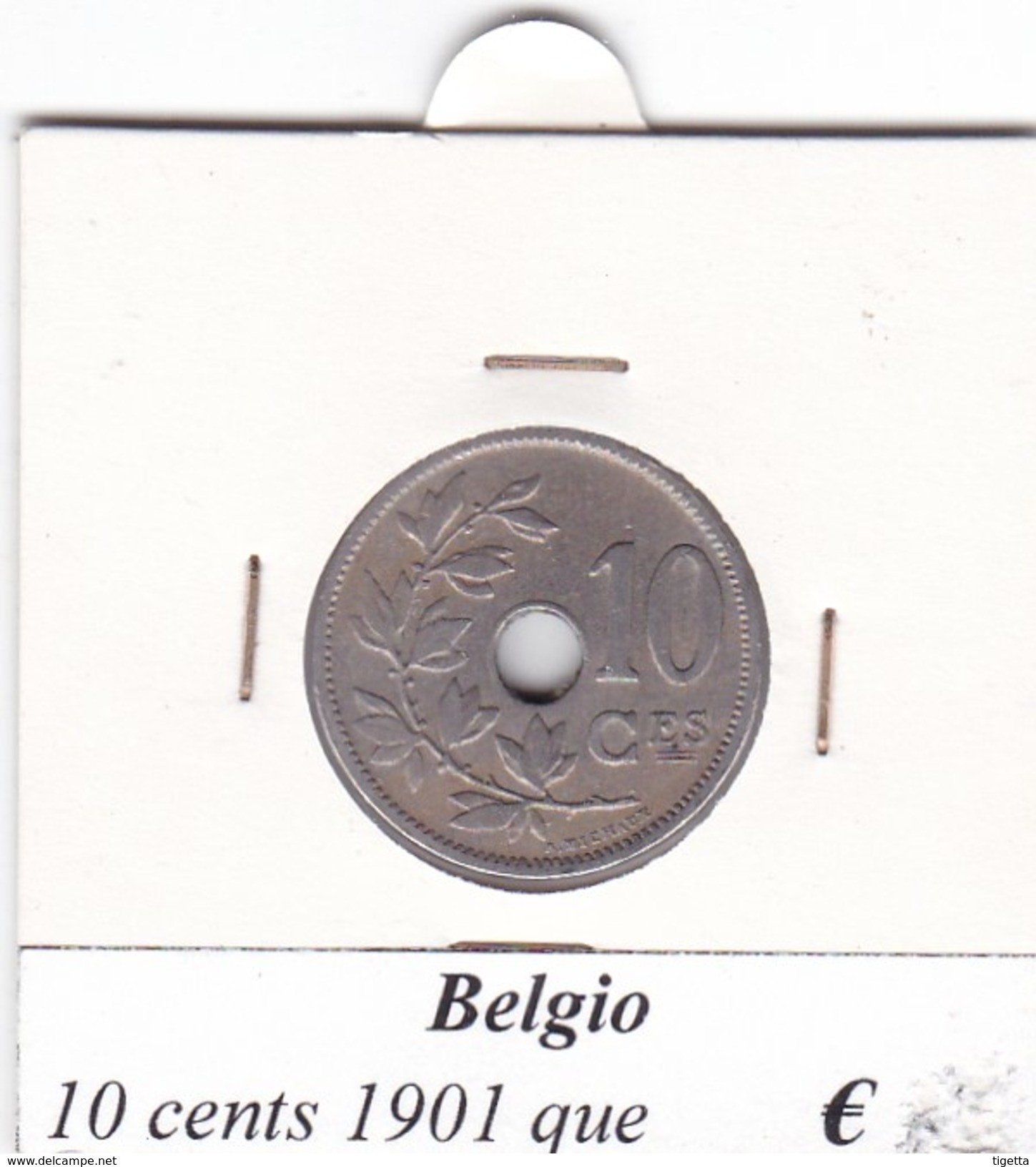 BELGIO   10 CENTS 1901  COME DA FOTO - 10 Centimes