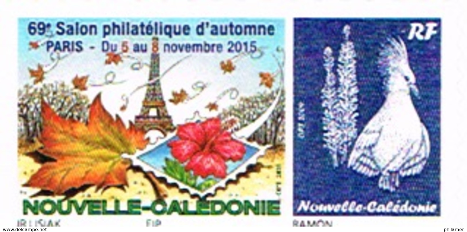 Nouvelle Caledonie France Timbre Personnalise 69 Salon Automne Eiffel Hibiscus Normal Sans Mention 110 F Unc - Unused Stamps