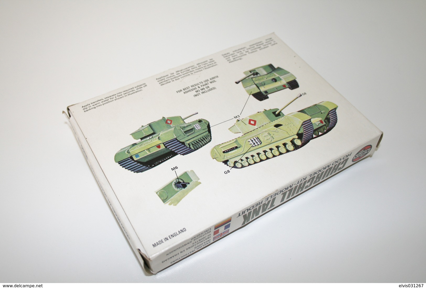 Vintage MODEL KIT : Airfix Churchill Mk VII Tank, Scale HO/OO, Vintage, + Original Box - Figuren