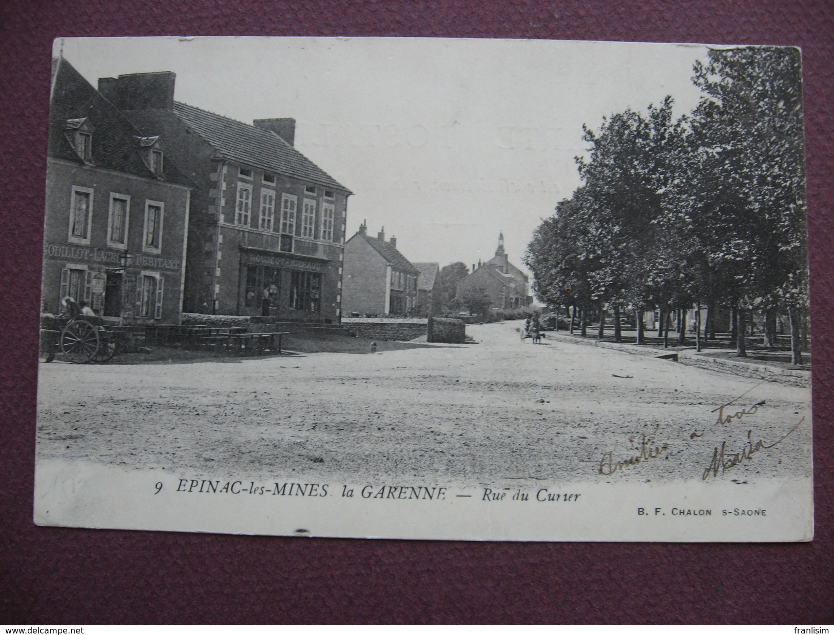 CPA 71 EPINAC LES MINES La Garenne Rue Du Curier PRECURSEUR Avant 1905 COMMERCES Godillot-Lageu? & Rougeot-Michaud - Autres & Non Classés