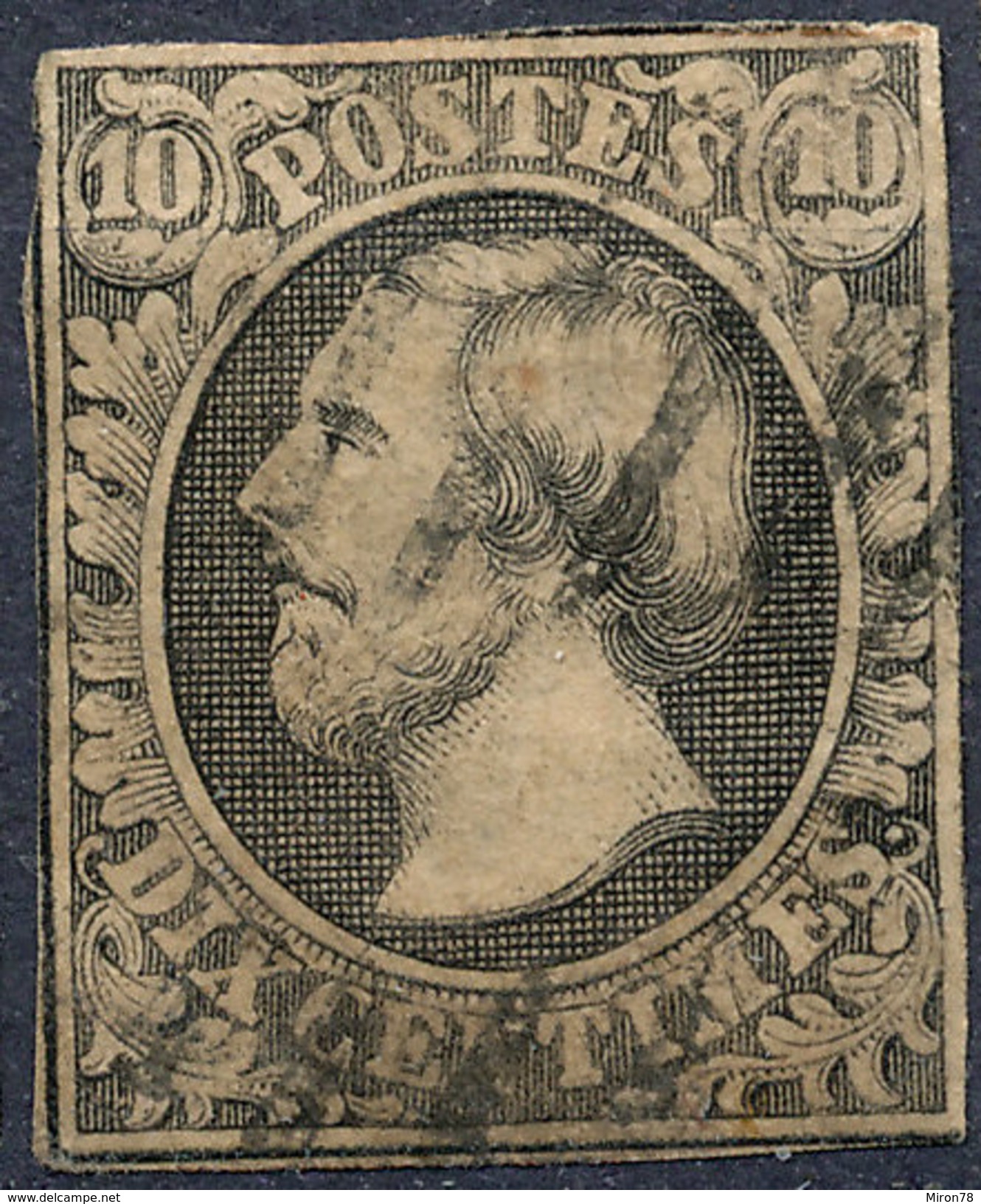 Stamp  Luxembourg 1852 10c Used Lot#2 - 1852 Guillaume III