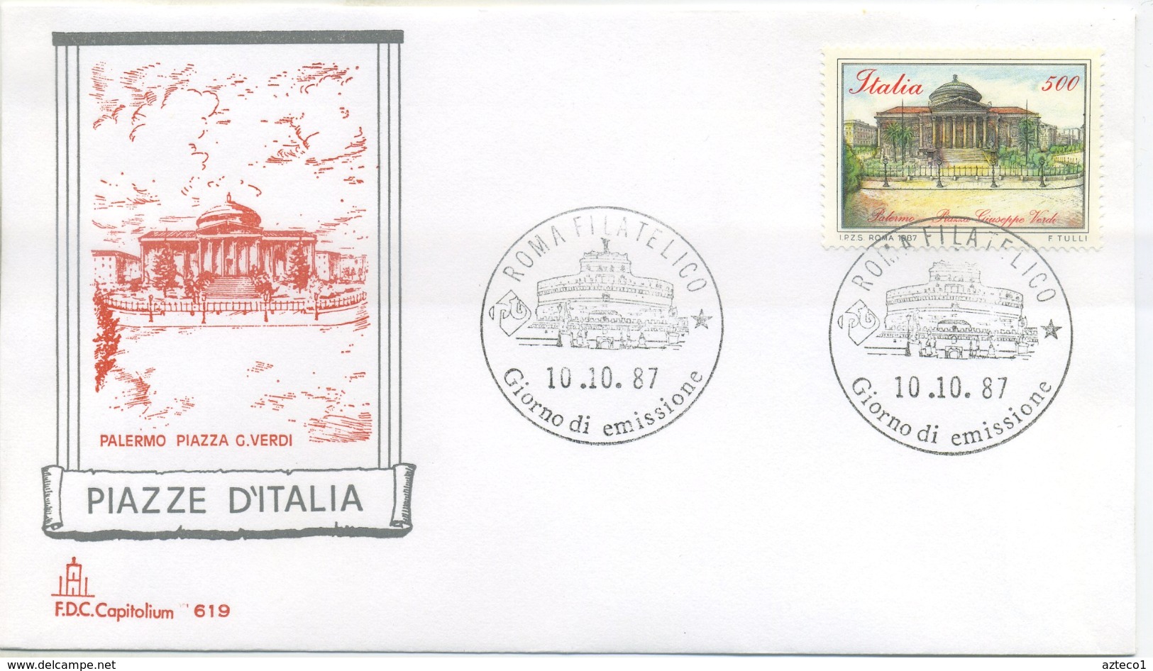 ITALIA - FDC  CAPITOLIUM  1987 - PIAZZE D ´ ITALIA - ARTE - ANNULLI SPECIALI - FDC