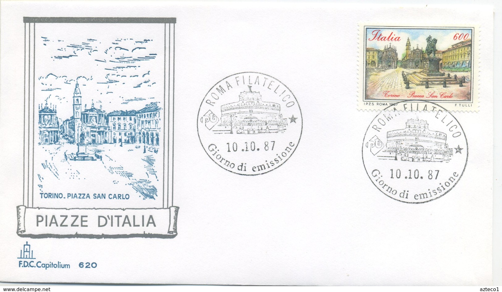ITALIA - FDC  CAPITOLIUM  1987 - PIAZZE D ´ ITALIA - ARTE - ANNULLI SPECIALI - FDC