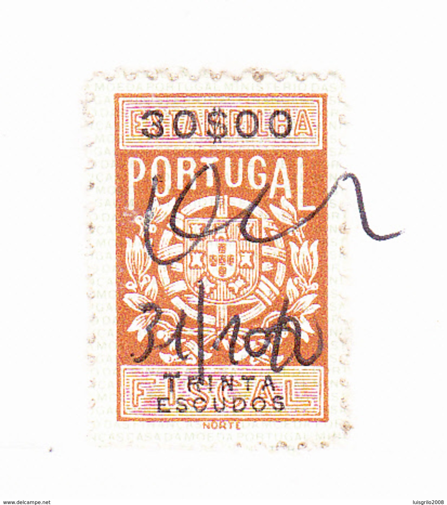 FISCAL / REVENUE - Estampilha Fiscal 30$00, Série 1940. In Document // 2 Images - Cartas & Documentos