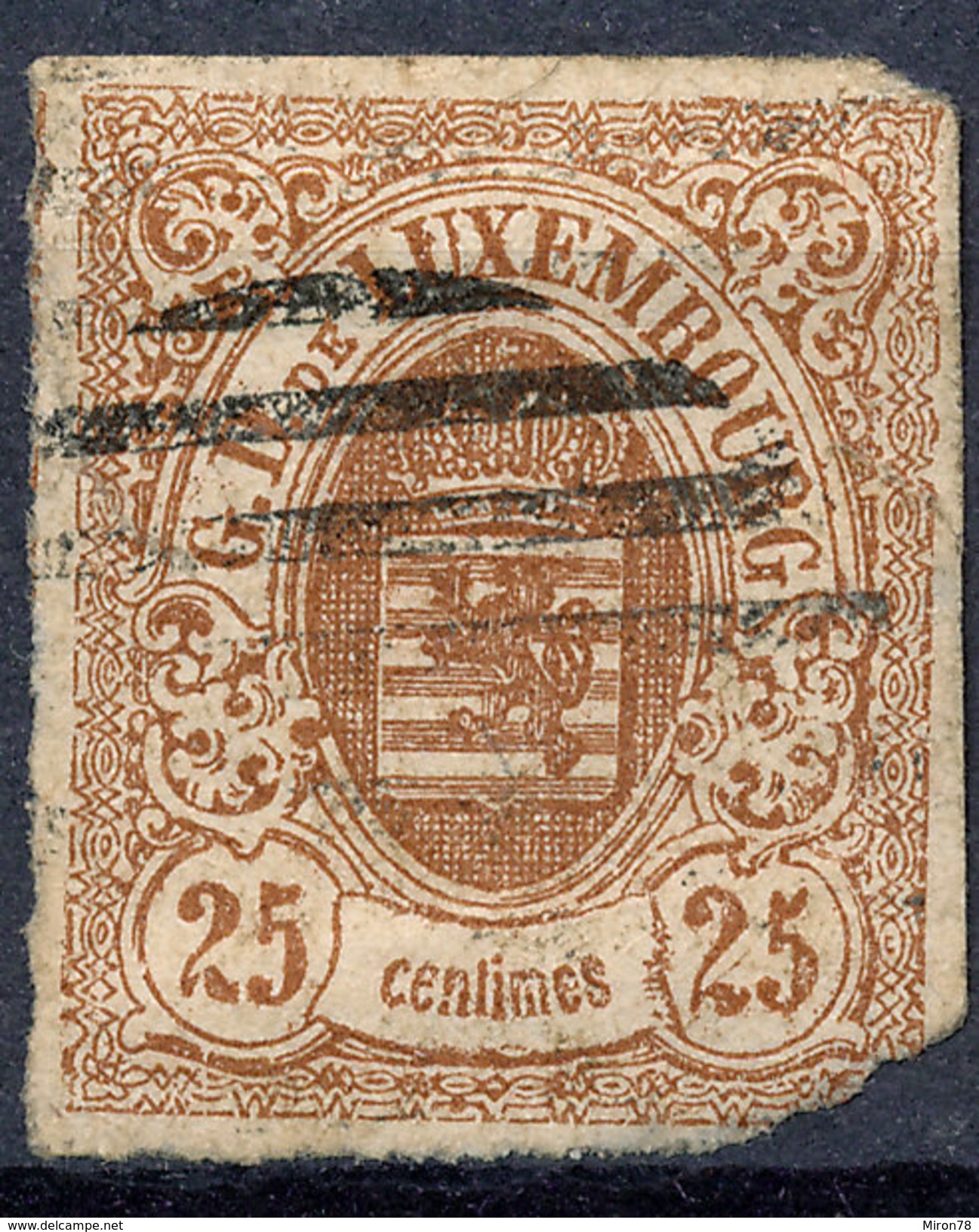 Stamp  Luxembourg 1859 25c Used Lot#23 - 1852 Guillaume III