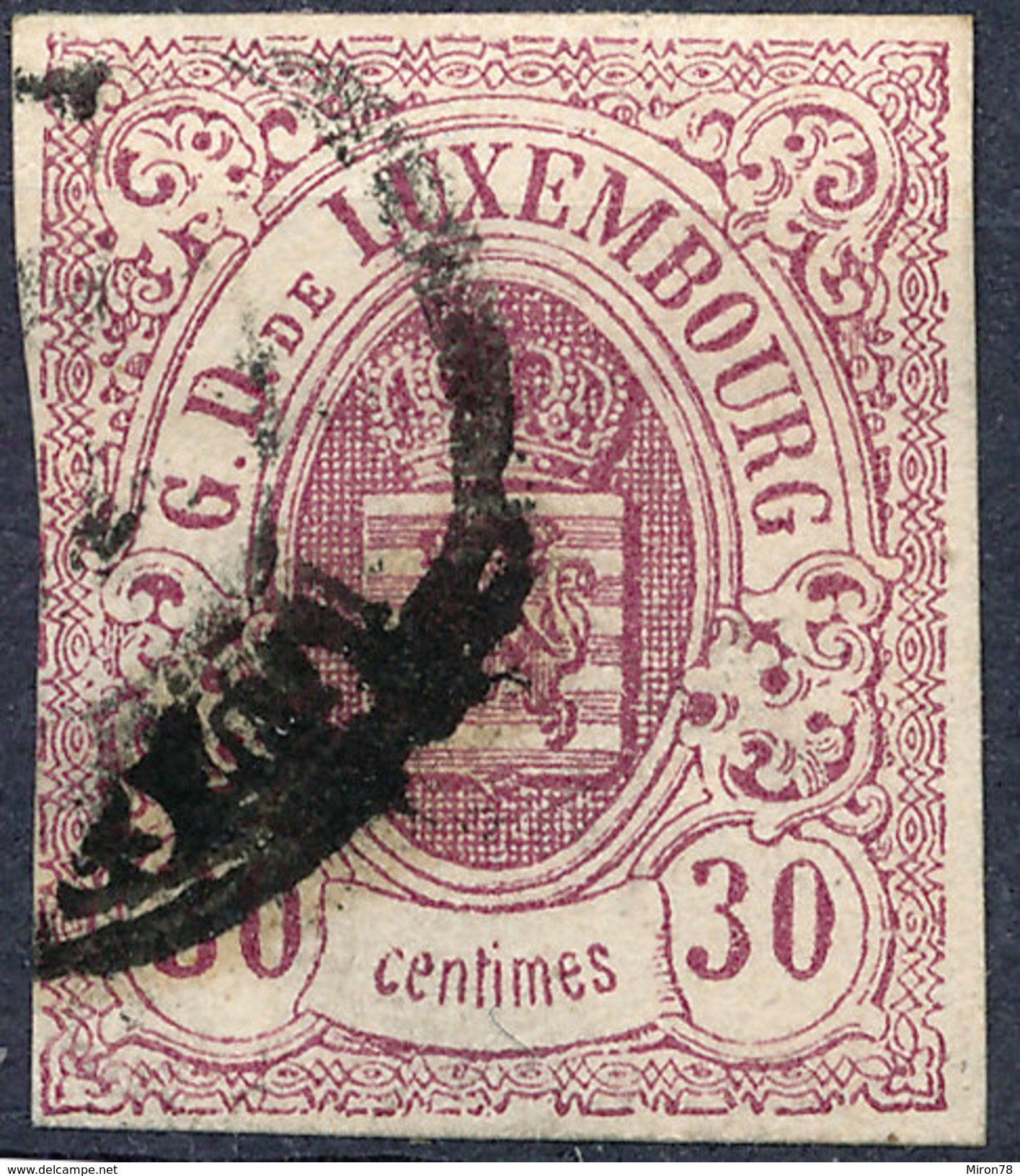 Stamp  Luxembourg 1859 30c Used Lot#26 - 1852 Guillaume III