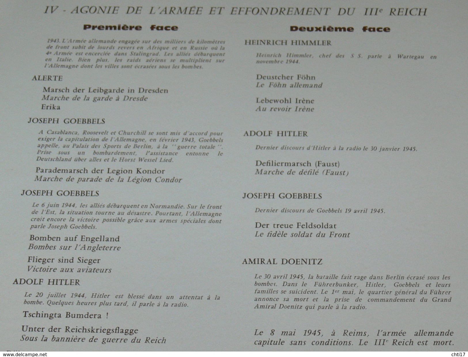 MILITARIA /GUERRE WWII / FAITS DU XX SIECLE/ LE III REICH " AGONIE ET EFFONDREMENT 44/45 GOEBBLES / HIMMLER /" EDIT SERP - Autres & Non Classés