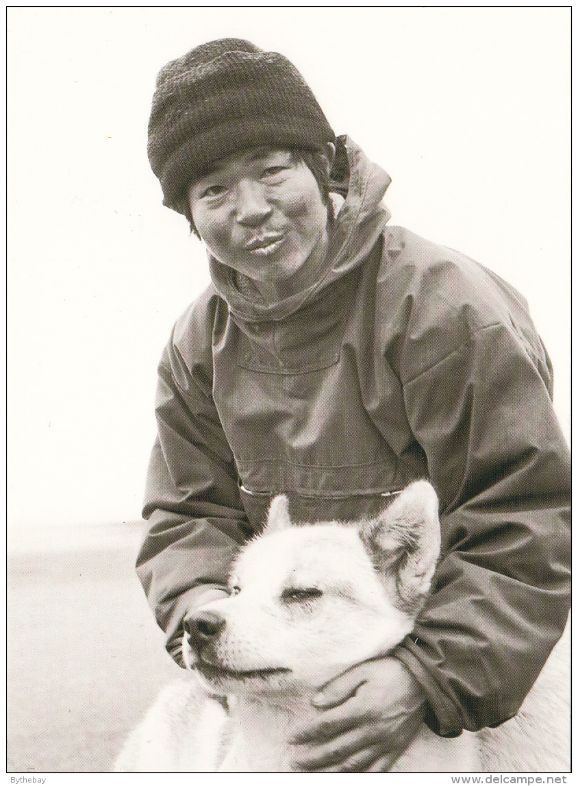 Greenland Postcard Naomi Uemura - Japanese Explorer With Husky - Autres & Non Classés