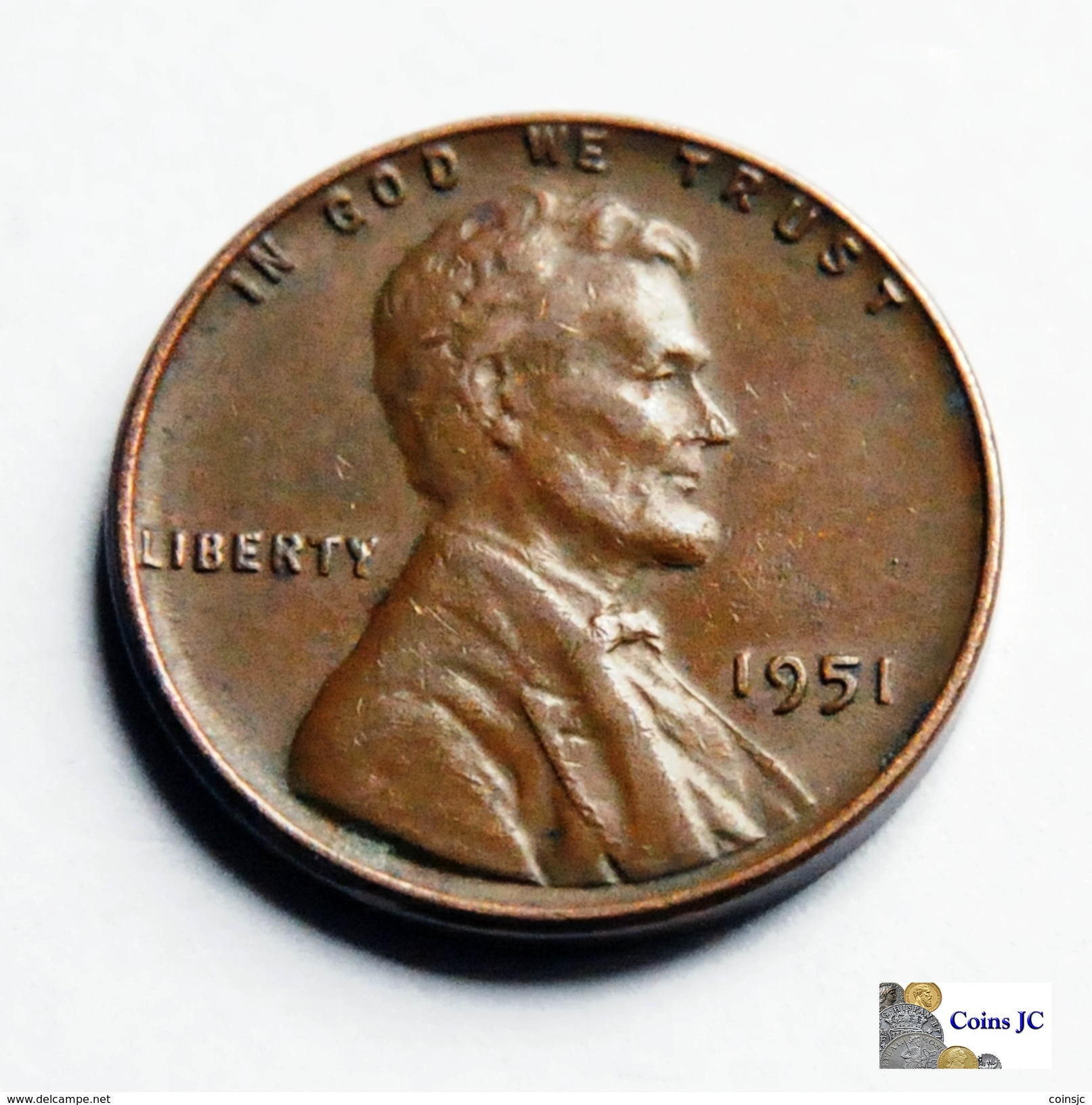 US - 1 Cent - Lincoln - 1951 - 1909-1958: Lincoln, Wheat Ears Reverse