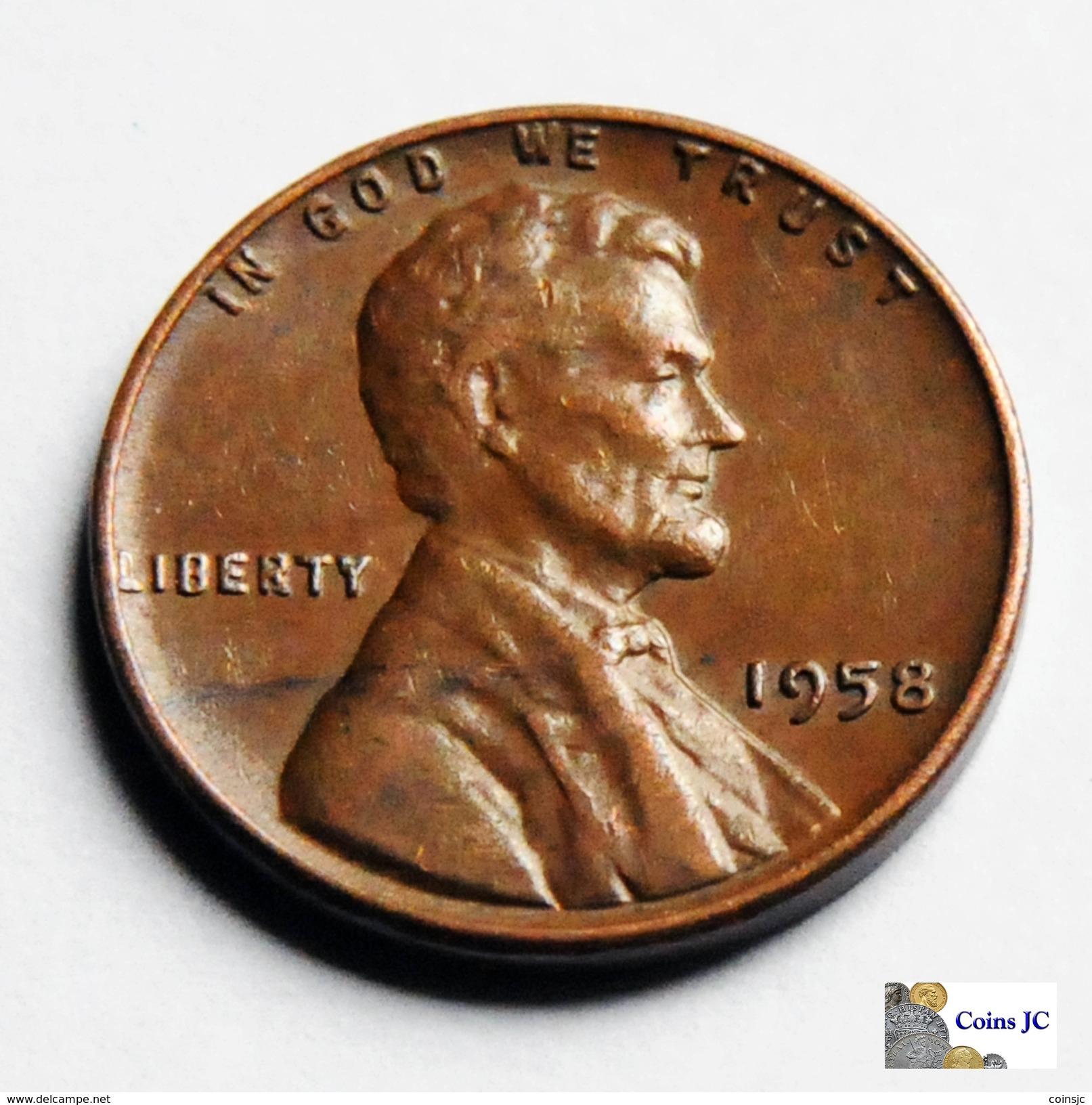 US - 1 Cent - Lincoln - 1958 - 1909-1958: Lincoln, Wheat Ears Reverse