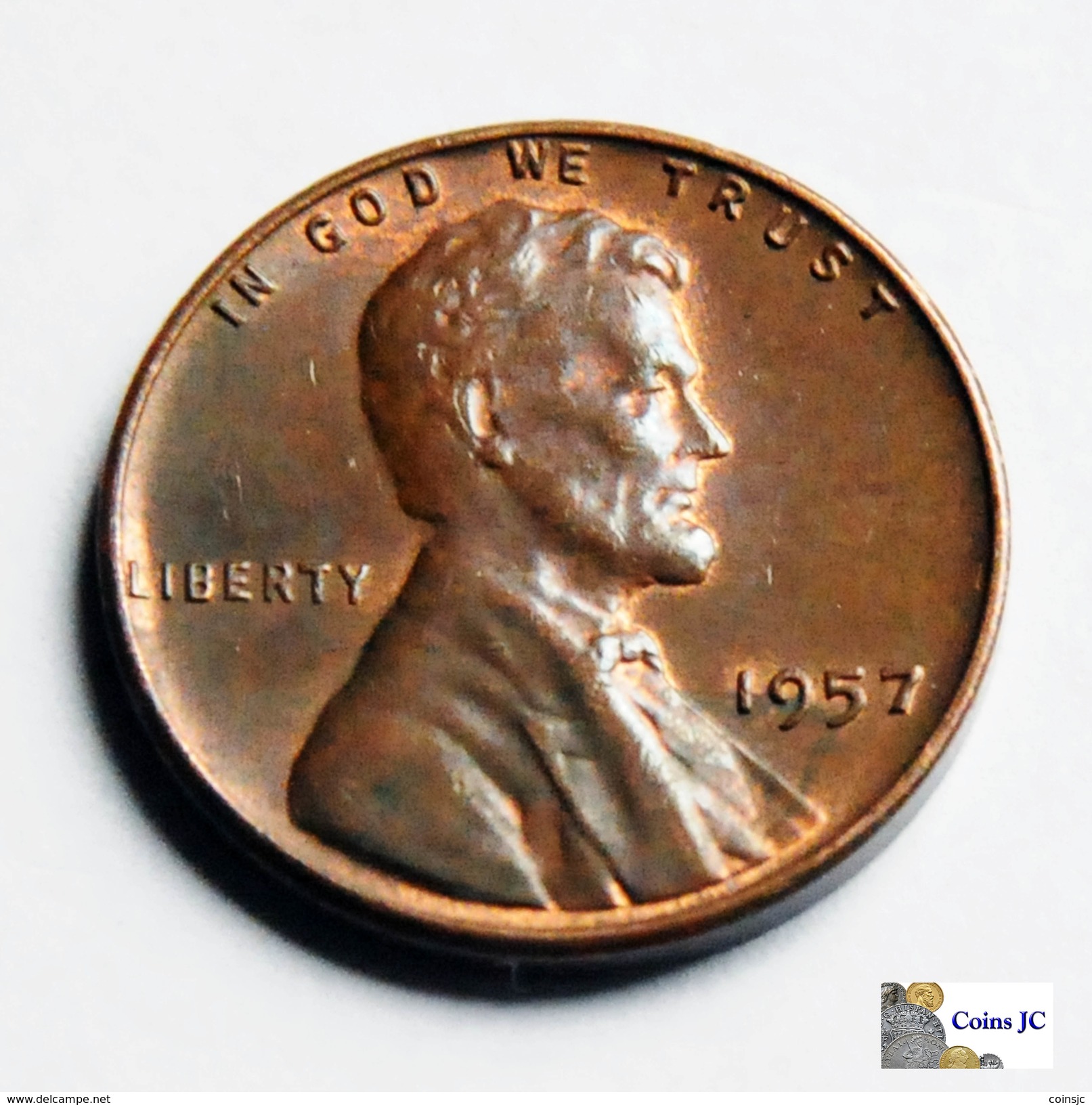 US - 1 Cent - Lincoln - 1957 - 1909-1958: Lincoln, Wheat Ears Reverse