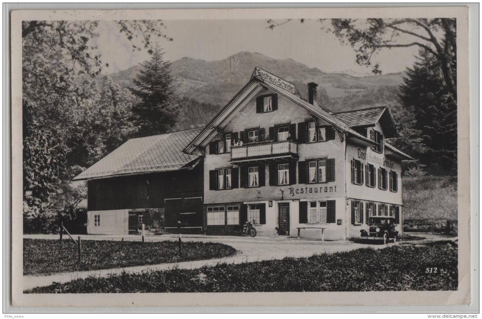 Gast- Und Kurhaus Schindlet Ob Bauma - Animee Auto Motorrad - Photo: Henri Müller No. 512 - Bauma