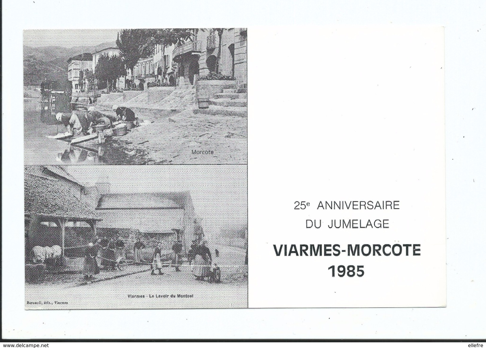 25 ème Anniversaire Du Jumelage Viarmes ( 95 ) Morcote ( Suisse ) 1985 - Tirage 260 Voir Scan Recto Verso - Bourses & Salons De Collections
