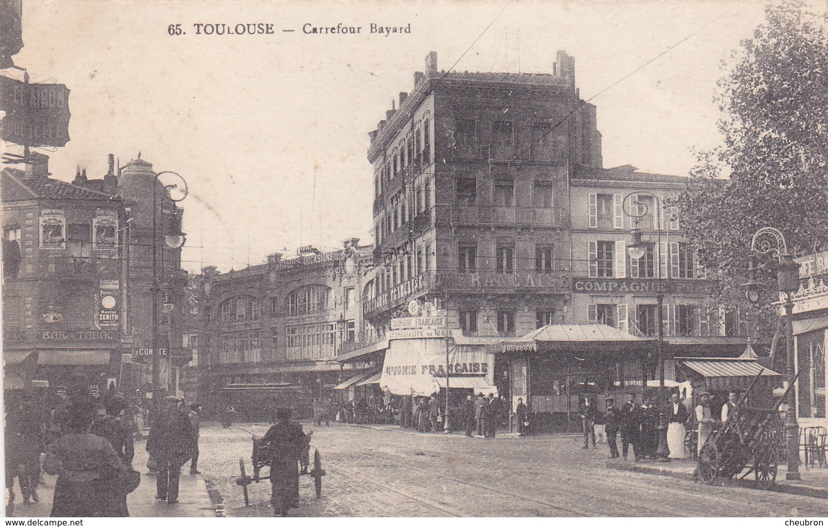 31. TOULOUSE. CPA TRÈS RARE. ANIMATION CARREFOUR BAYARD. ANNÉE 1911 - Toulouse