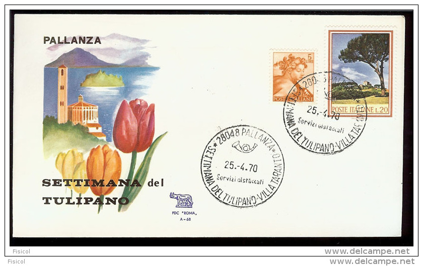 1970 ITALIA (68) - SETTIMANA DEL TULIPANO - PALLANZA - FDC ROMA - FDC