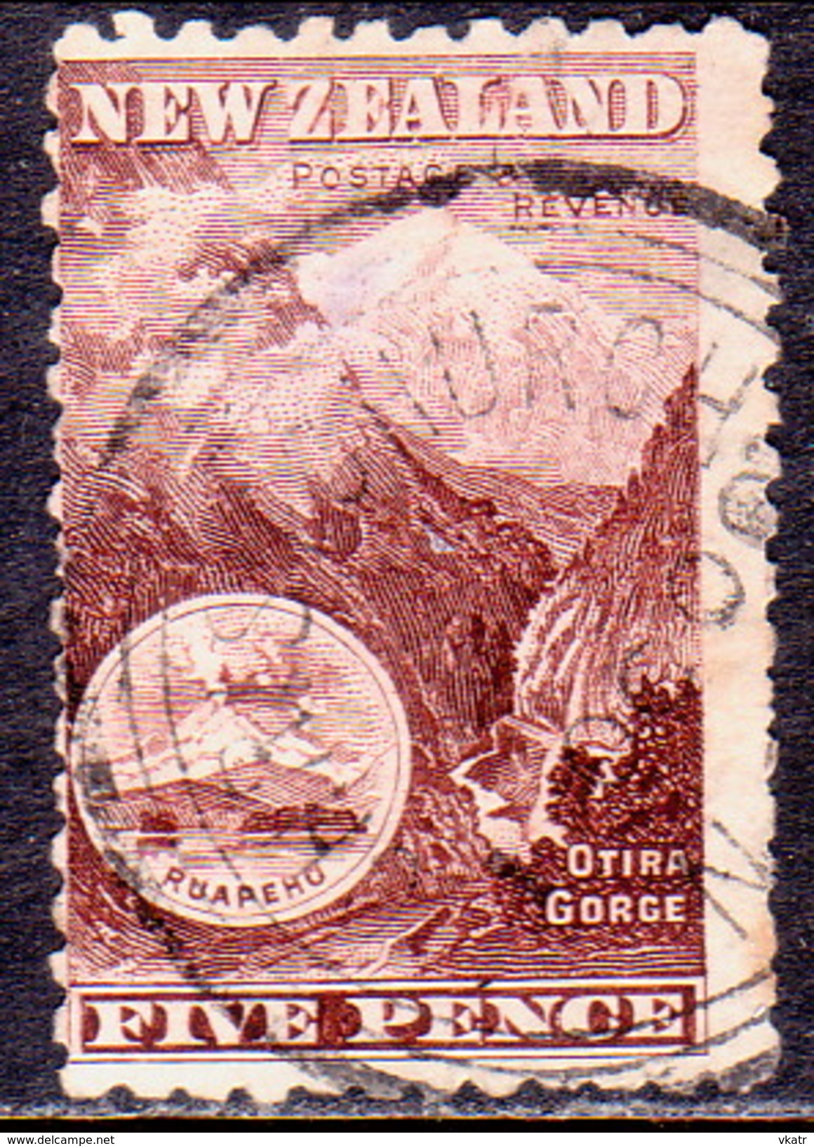 NEW ZEALAND 1898 SG 253a 5d Used No Wmk Purple-brown CV £22 - Used Stamps