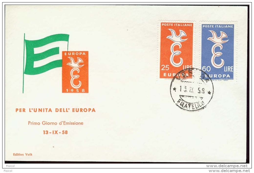 1958 - EUROPA CEPT  ITALIA - ITALY - FDC - 1958