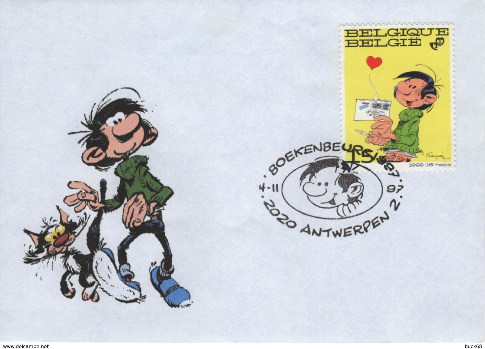 BELGIQUE 2484 FDC 1er Jour GASTON LAGAFFE André FRANQUIN Comics Cartoon Bande Dessinée Journal SPIROU 13 - Comics