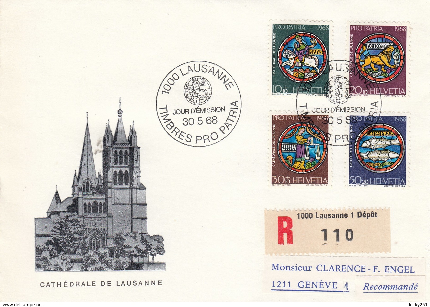 Suisse - Lettre/ Pro Patria -  30/05/1968 - YT 807/10 - Briefe U. Dokumente