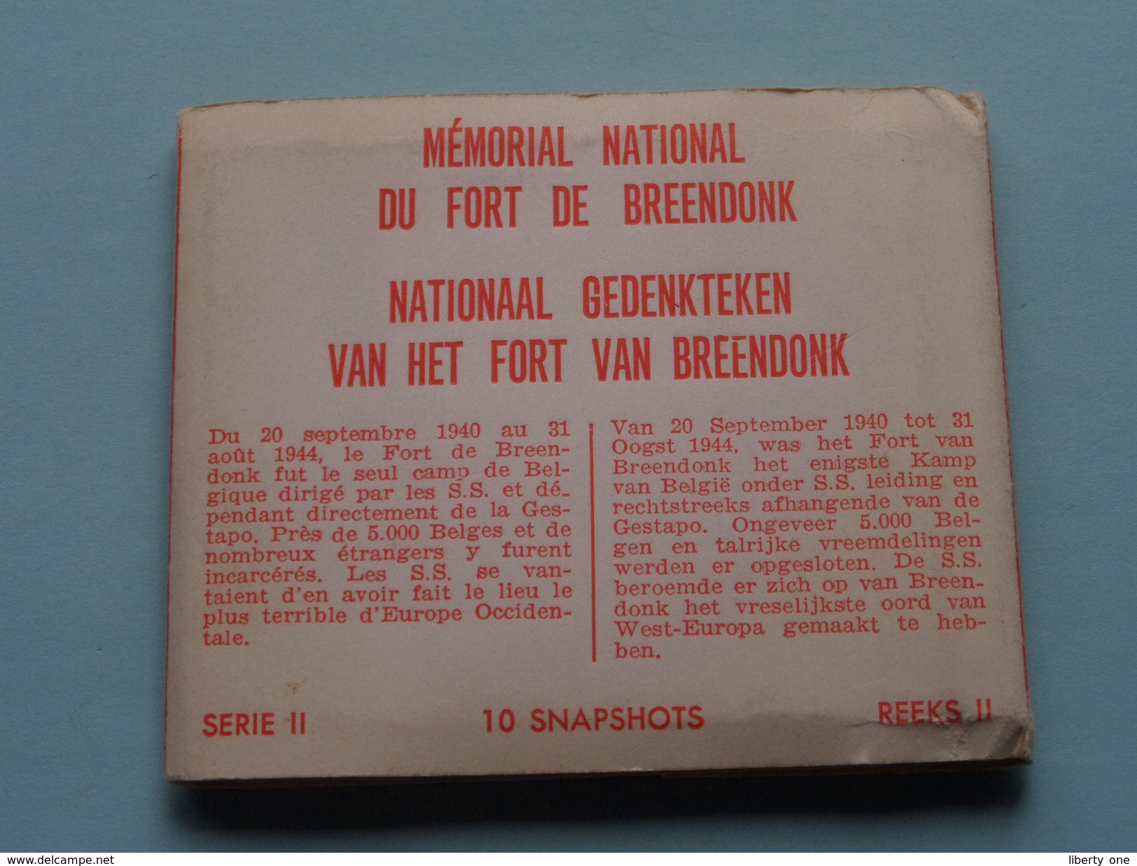 NATIONAAL GEDENKTEKEN VAN HET FORT VAN BREENDONK ( Carnet 10 Snapshots ( +/- 8 X 9,5 Cm.) J. DROESBEKE Merchtem ) !! - Oorlogsmonumenten