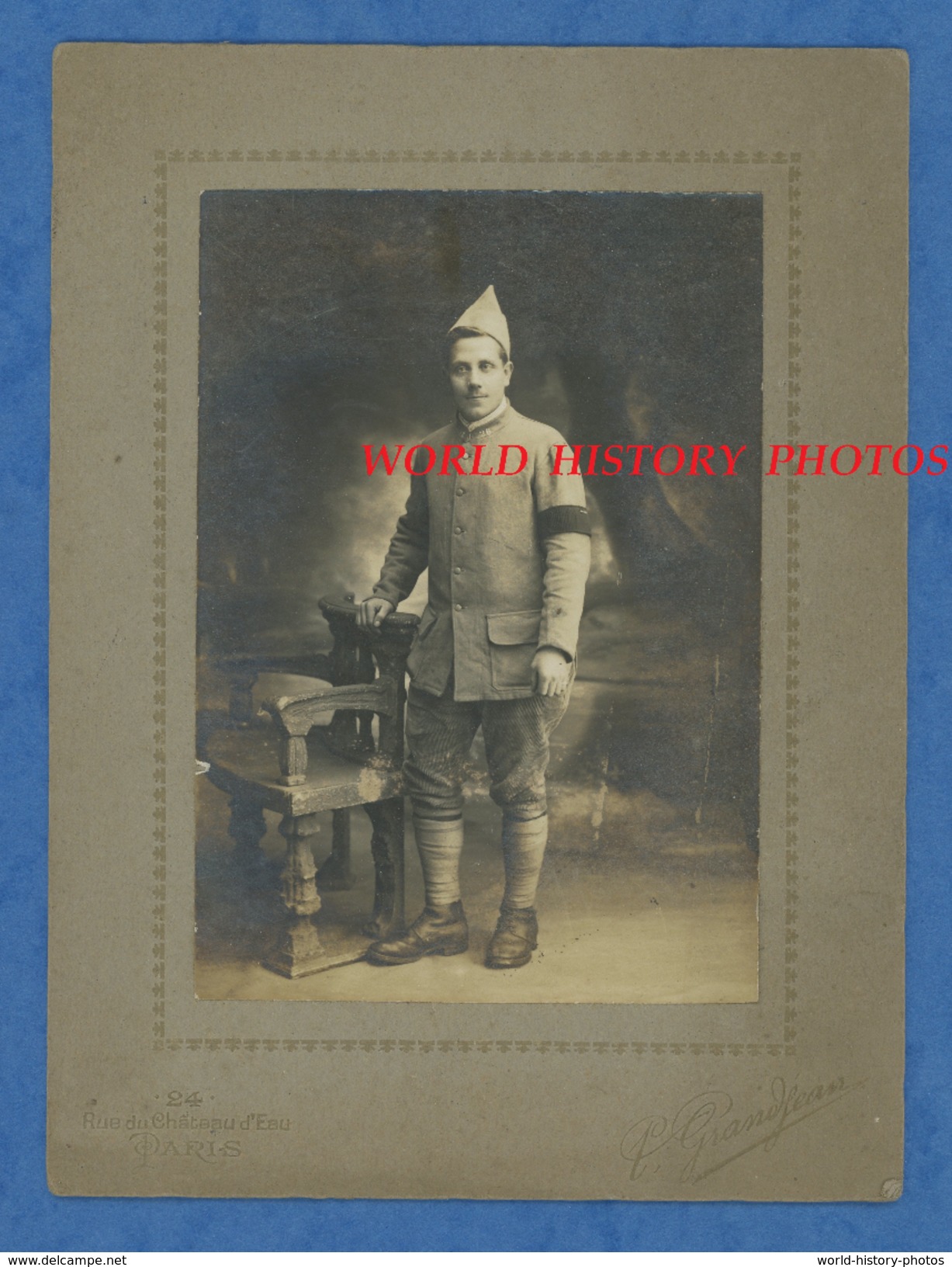 Photo Ancienne - PARIS - Portrait D'un Poilu Du 26e Régiment - Voir Uniforme - Photographie P. Grandjean - Guerre, Militaire