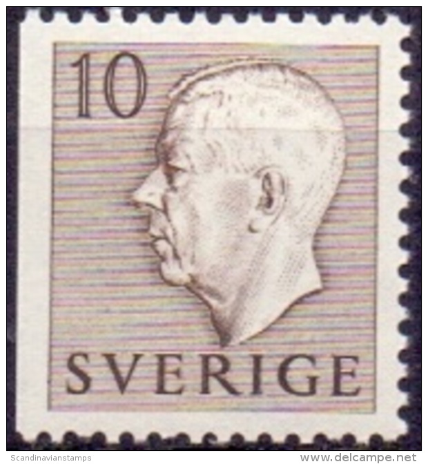 ZWEDEN 1951-1957 10öre Driezijdig Getand Bruin Gustaf VI Adolf Type I PF-MNH - Ungebraucht