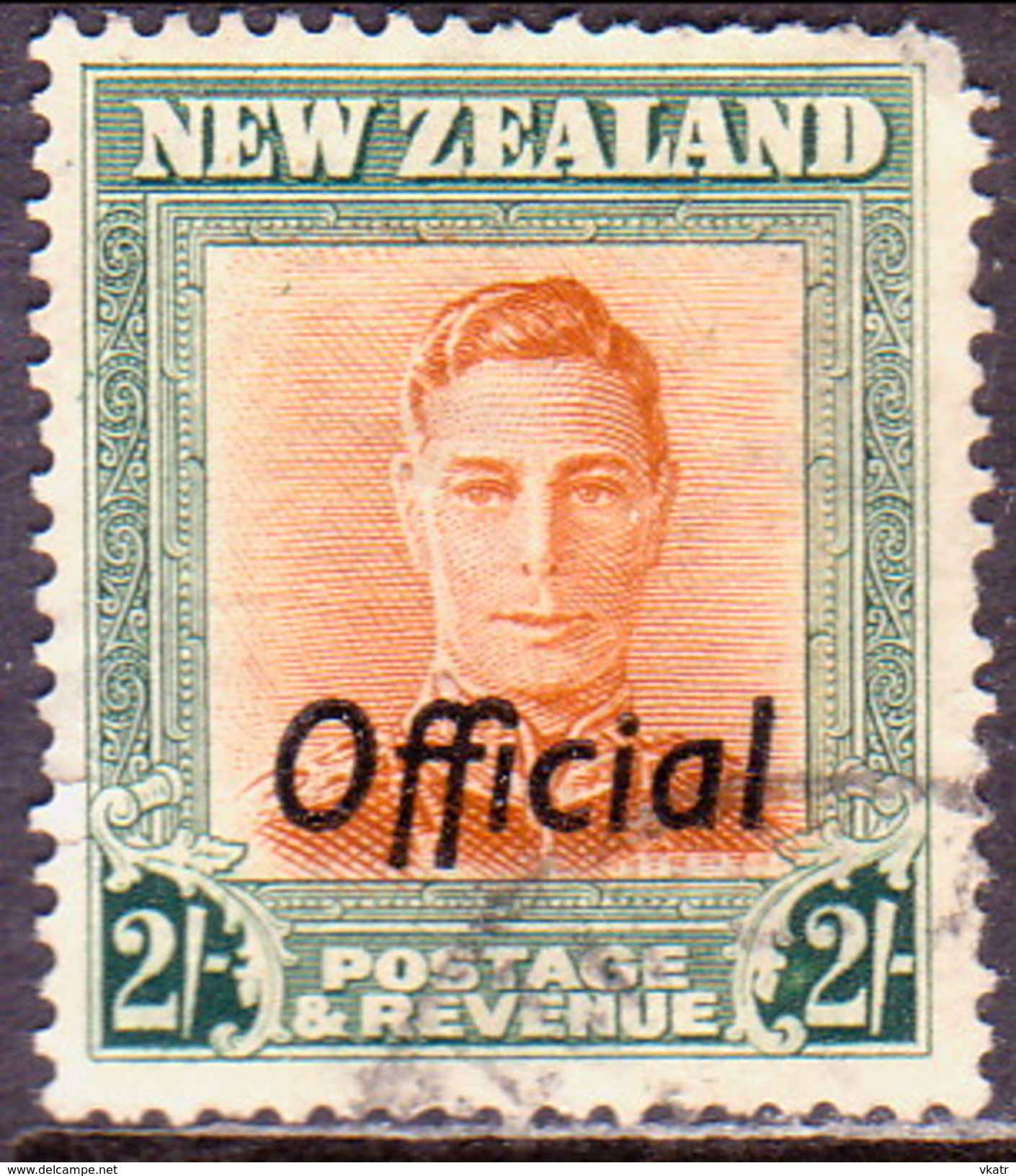 NEW ZEALAND 1947 SG O158 2sh Used Official Wmk Sideways CV £16 Faulted Corner - Officials