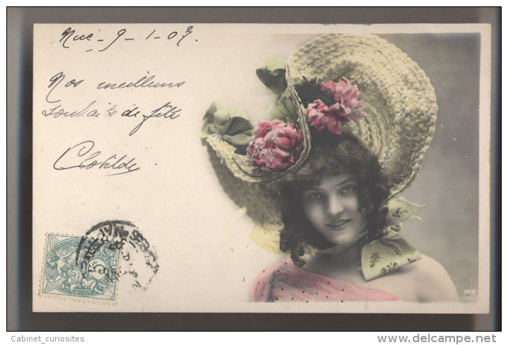 JOLIE FEMME à CHAPEAU - 1907 - Nice Hat Lady - Colorisée - Mode