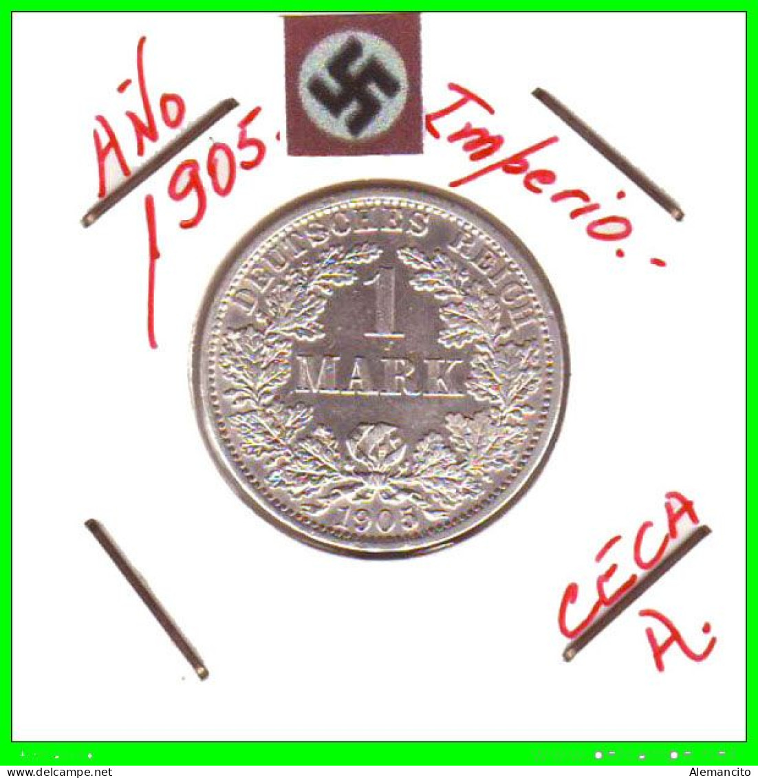 GERMANY - IMPERIO - DEUTSCHES REICH - 1 MARK. AÑO 1905 - CECA -A - MONEDA DE PLATA  24 MM. RULER: WILHELM II 1890-1916 - 1 Mark
