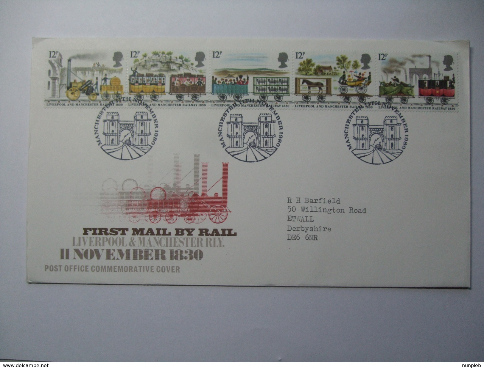 GB 1980 FDC - First Mail By Rail - 150th Anniversary - 1971-1980 Decimal Issues