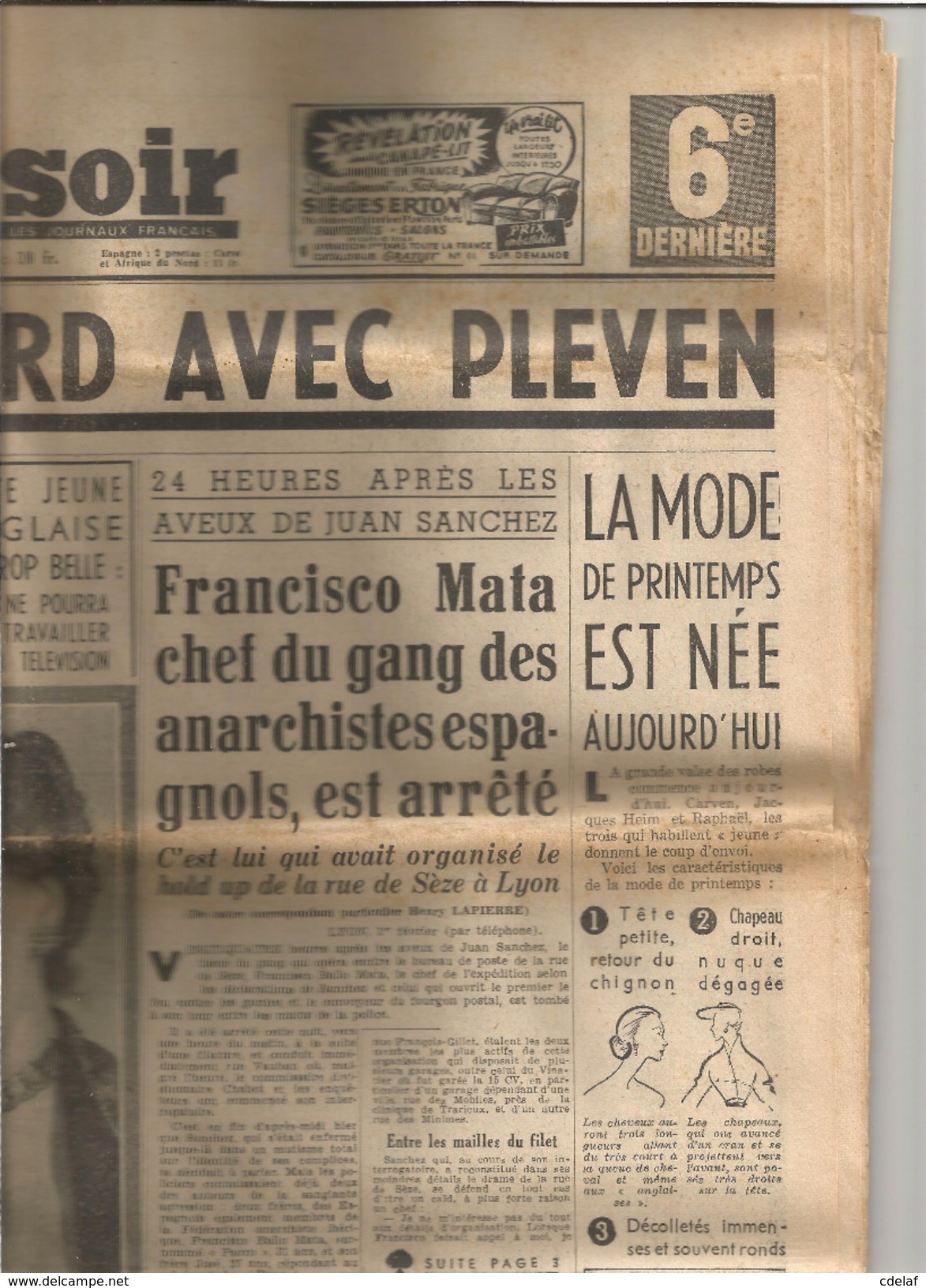 2 Journaux " France-soir" 2 Et 14 Fevrier 1951 Conferencefrance Italie Ultra Secrete Combat Dauthuille Eisenhower Pleven - Autres & Non Classés