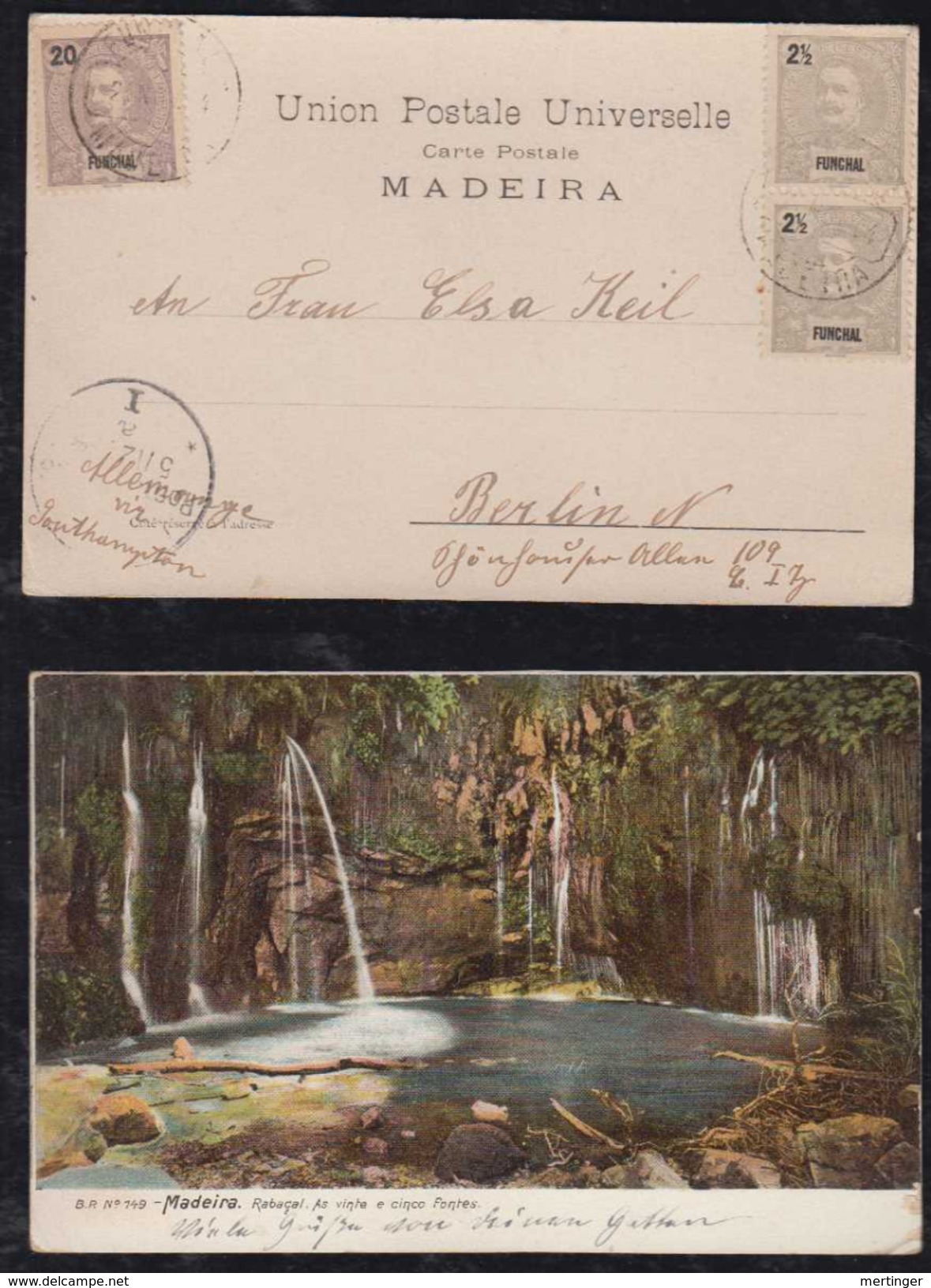 Portugal FUNCHAL 1904 Picture Postcard MADEIRA To BERLIN Germany - Funchal