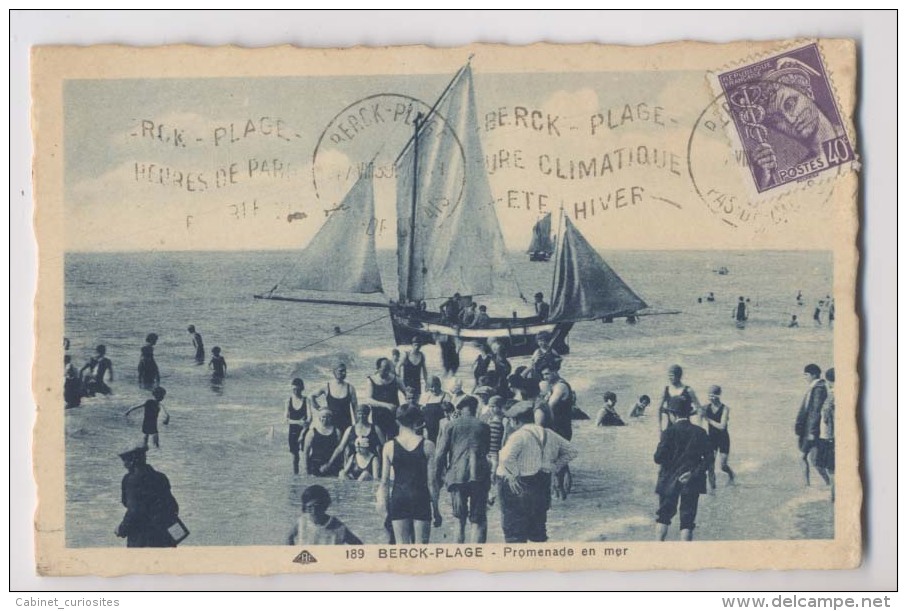 BERCK PLAGE - Promenade En Mer - Beau Plan Sur Le Bateau De Promenade - Animée - Berck