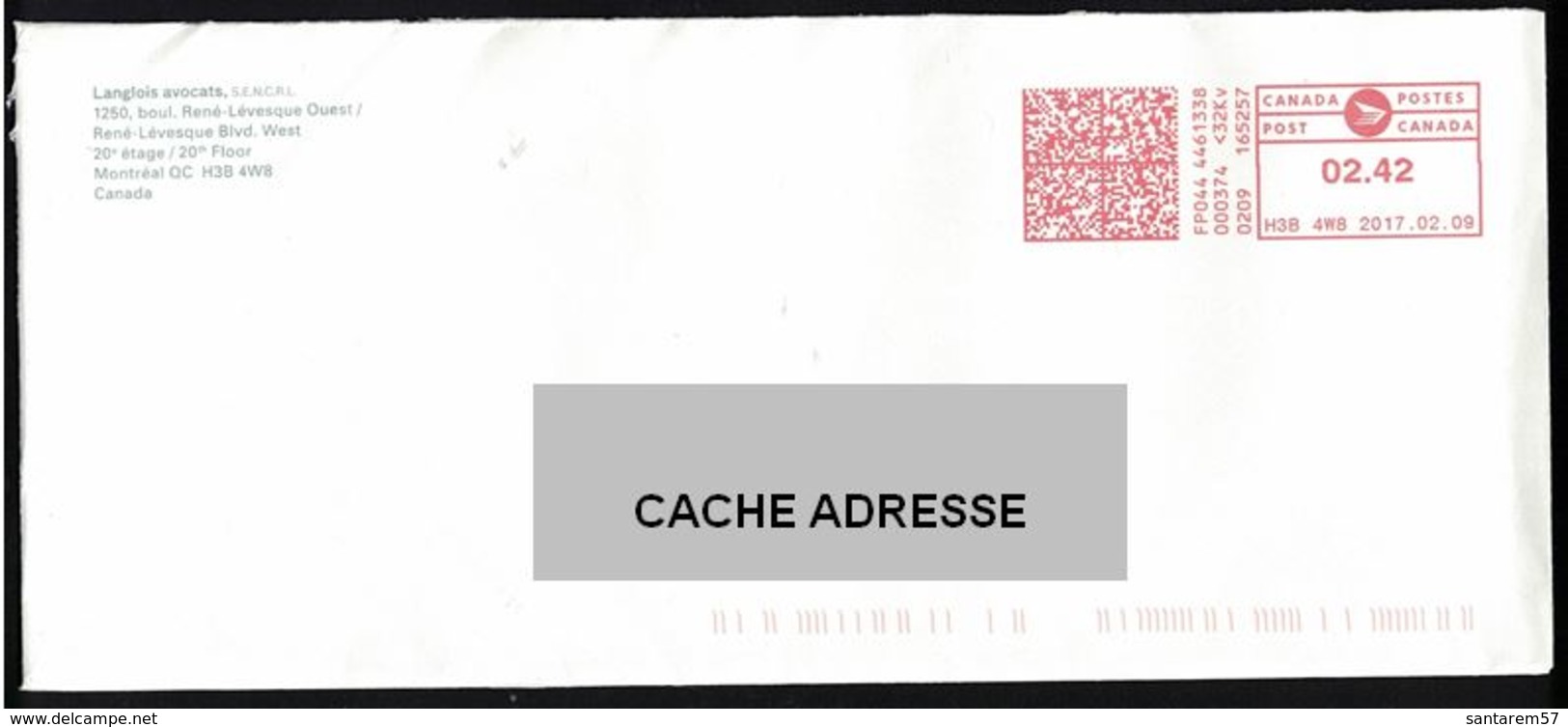 Canada EMA Empreinte Postmark Langlois Avocats - Variétés Et Curiosités