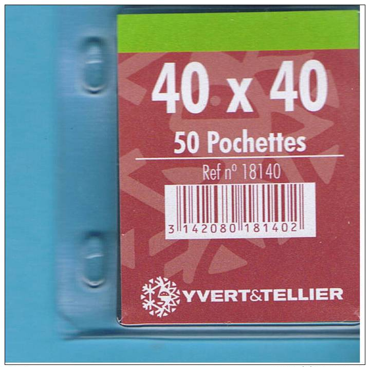 50 Pochettes Simple Soudure Fond Noir 40x40mm - Clear Sleeves