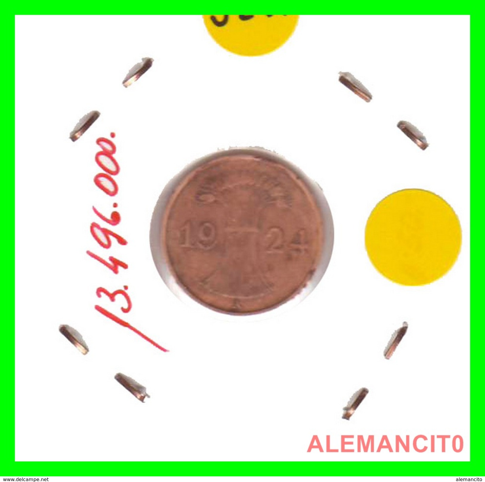 GERMANY, DEUTSCHES.REICH  1924-1936  REICHSPFENNIG  AÑO 1924-A  Bronze - 1 Rentenpfennig & 1 Reichspfennig