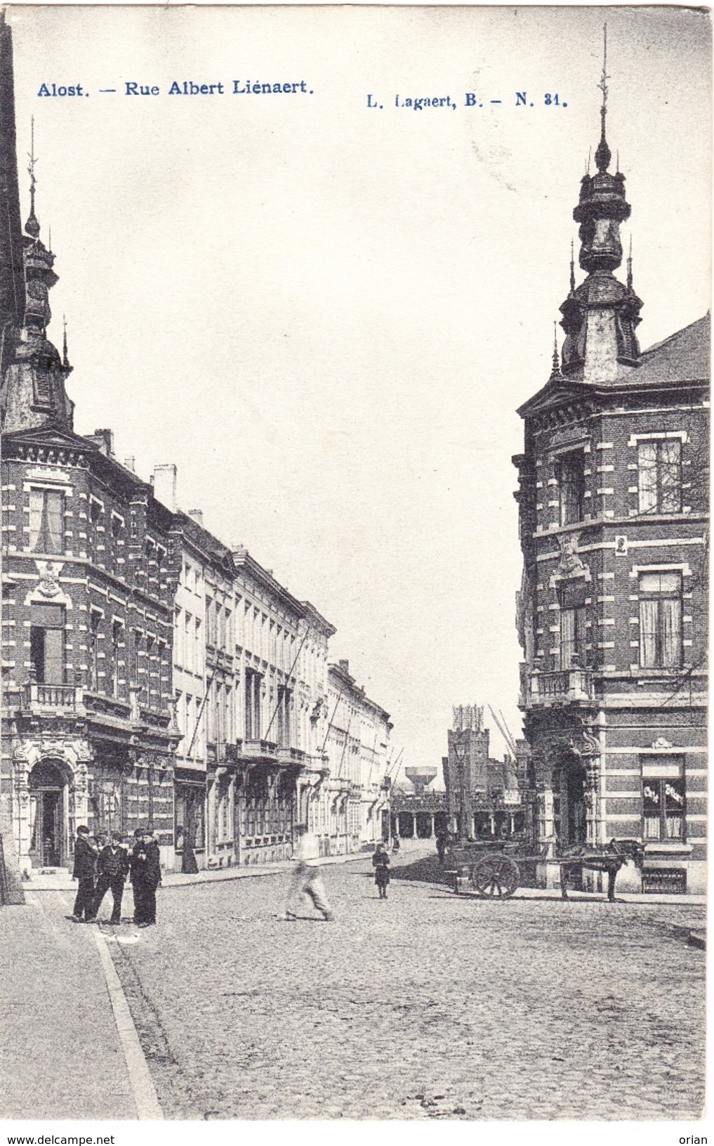 AALST ALOST 1907 Rue Albert Lienaert - Café Billard Paard En Kar - UItg. Lagaert 31 - Aalst