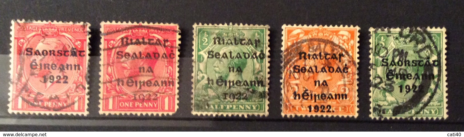 IRLANDA  1922 GOVERNO PROVVISORIO  5 Valori  FRANCOBOLLI GRAN BRETAGNA Sovrastampati - Oblitérés