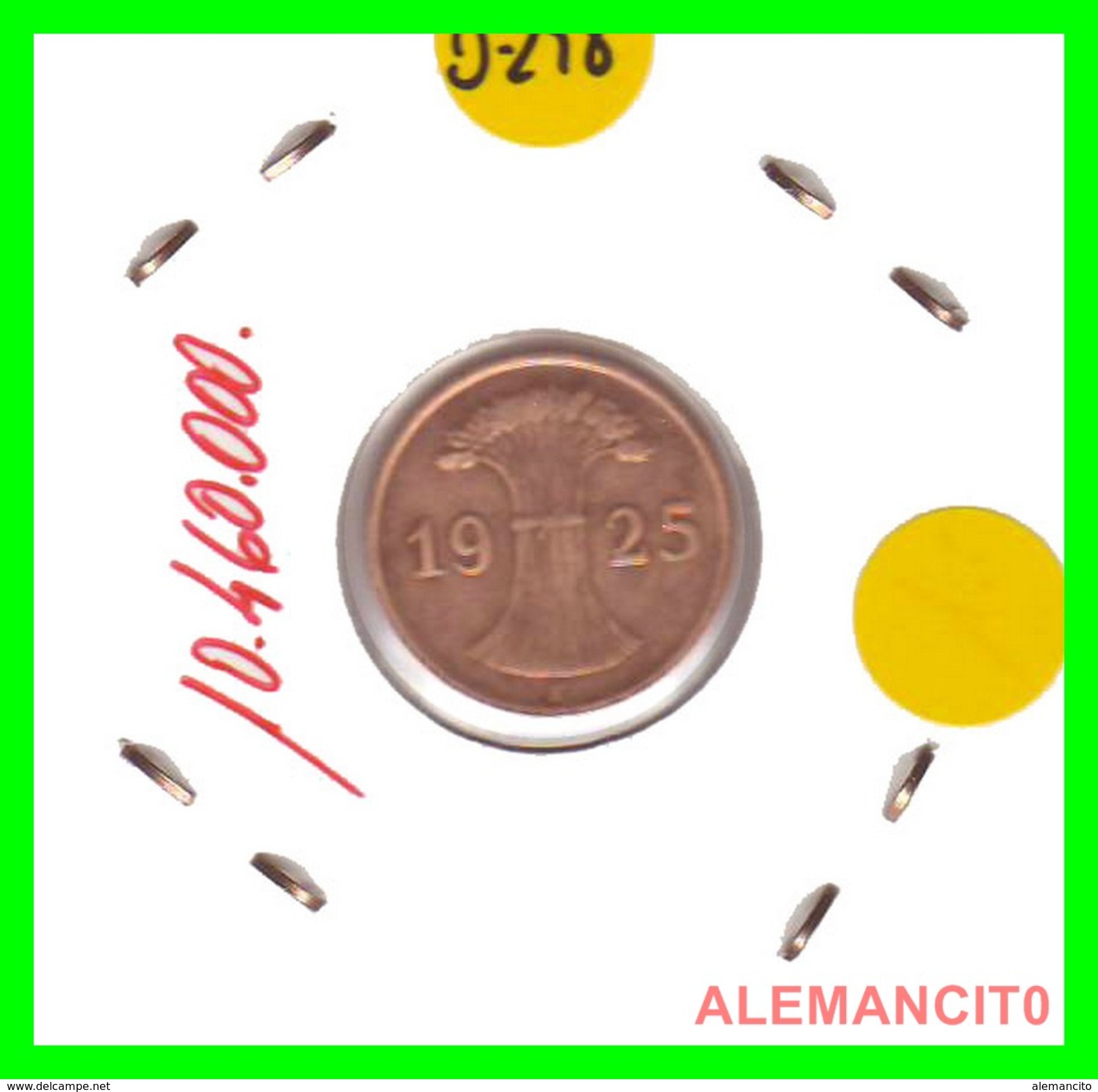 GERMANY, DEUTSCHES.REICH  1924-1936  REICHSPFENNIG  AÑO 1925-E  Bronze - 1 Rentenpfennig & 1 Reichspfennig