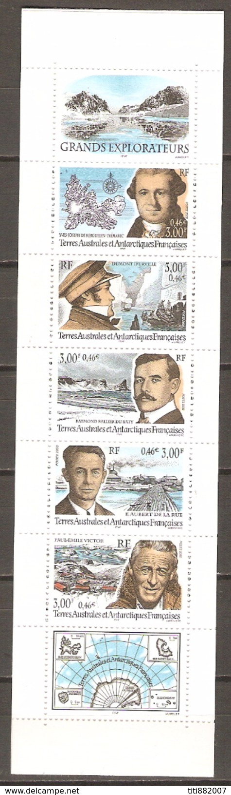 T. A. A. F.    -    2000 .  Y&T N° 273 à 277 ** .  Grands Explorateurs.  La Bande Verticale. - Unused Stamps