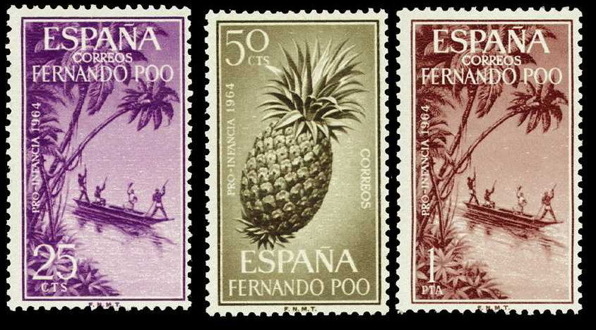 Fernando Poo 223/25 ** Piragua. Piña. 1964 - Fernando Po