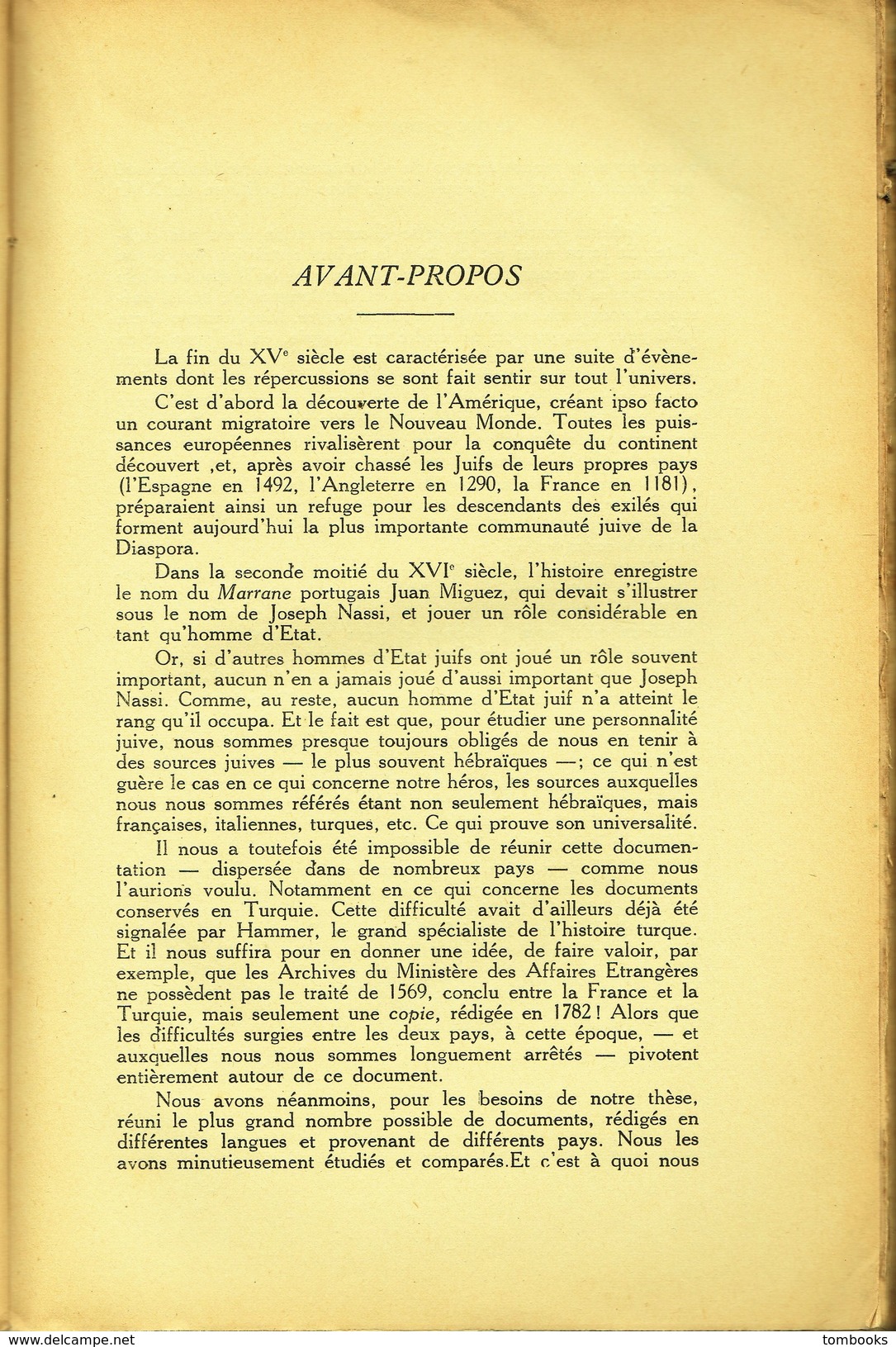 Le Duc Joseph De Naxos - Livre - Contribution à L'Histoire Juive Du XVI E Siècle - Jacob Reznik ( J . Ha - Rosin ) 1936 - Religión