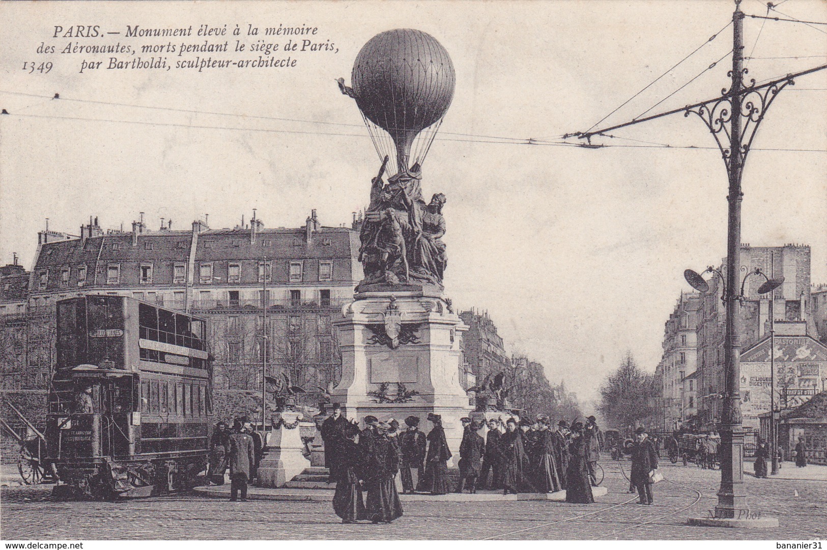 CPA 75 @ PARIS 17 ° @ Aux Aéronautes Du Siège De Paris 1870 / Des Postes / Des Chemins De Fer / Tram Trolley Bus - Arrondissement: 17