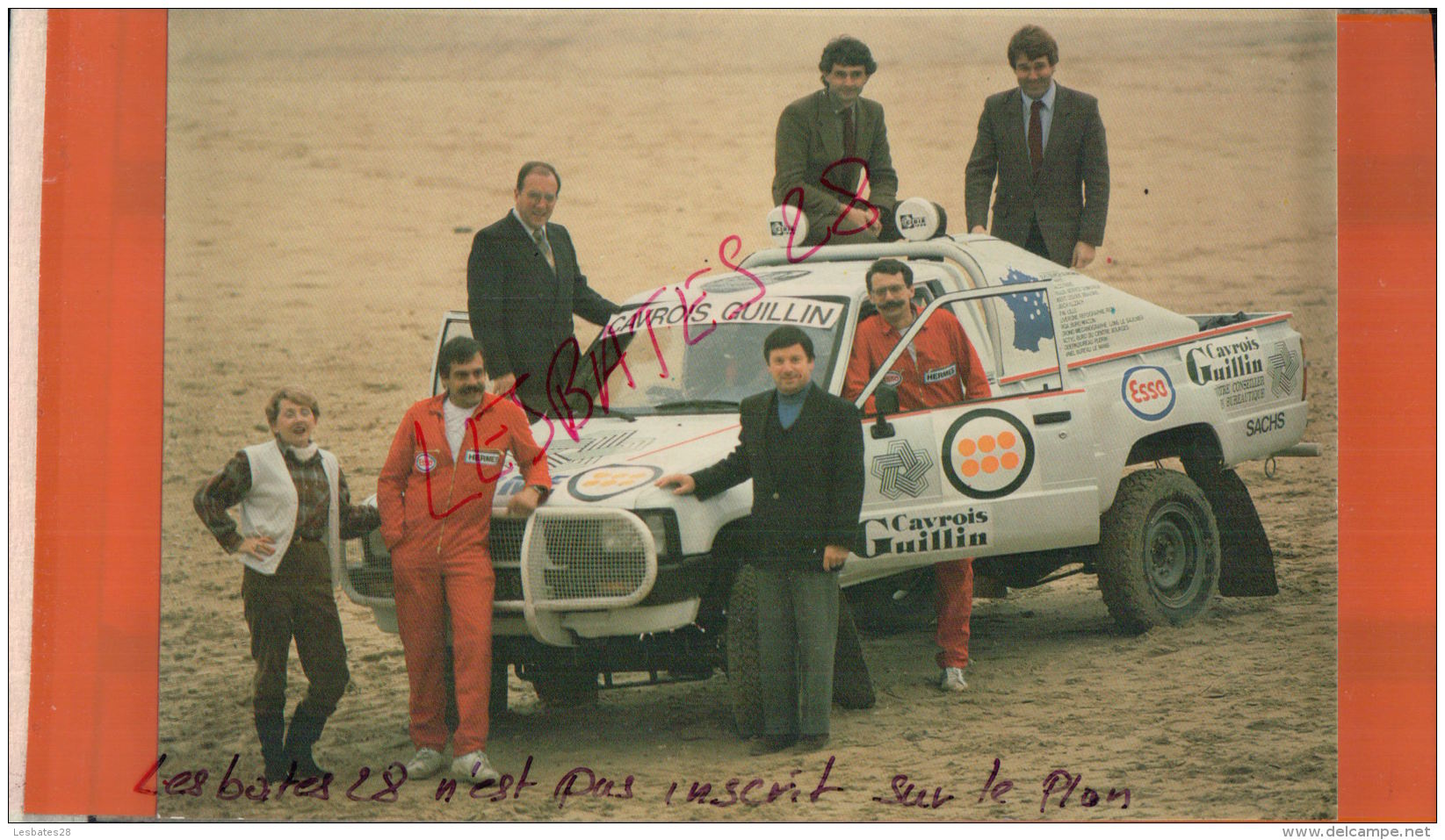 CPSM 28  CHARTRES  PUBLICITE  CAVROIS GUILLIN JAPY  PARIS DAKAR 1985 ECURIE HERMES    Mars 2017 102 - Rallyes