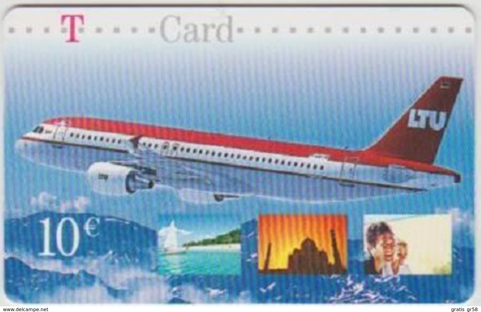 Germany - T-Card, TC K 02/02, Aircraft, Airlines, LTU (Airbus A.320-200), Exp 4/04, Used - T-Pay Micro-Money