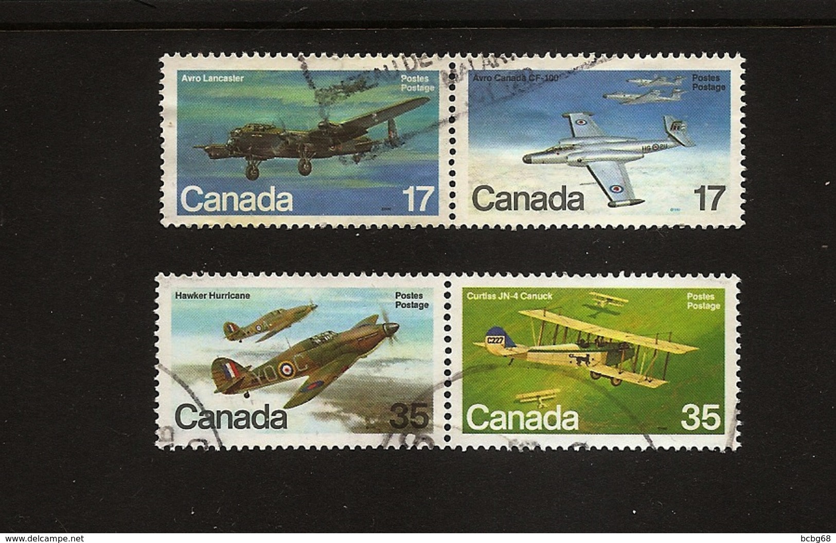 CANADA Aircraft Airplanes- Set Of 4 Pairs 1980 Scott 873-876 - Usados