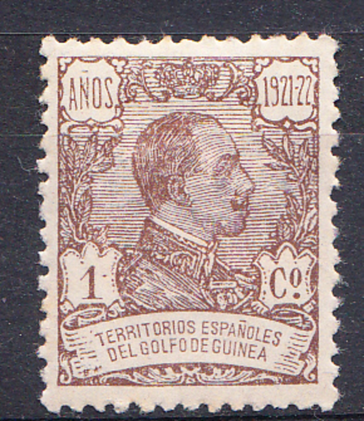 GUINEA 1921-22 EDIFIL Nº 154 . 1 CENTIMO  ALFONSO XIII NUEVO CON CHARNELA   SES506GRANDE - Guinea Española