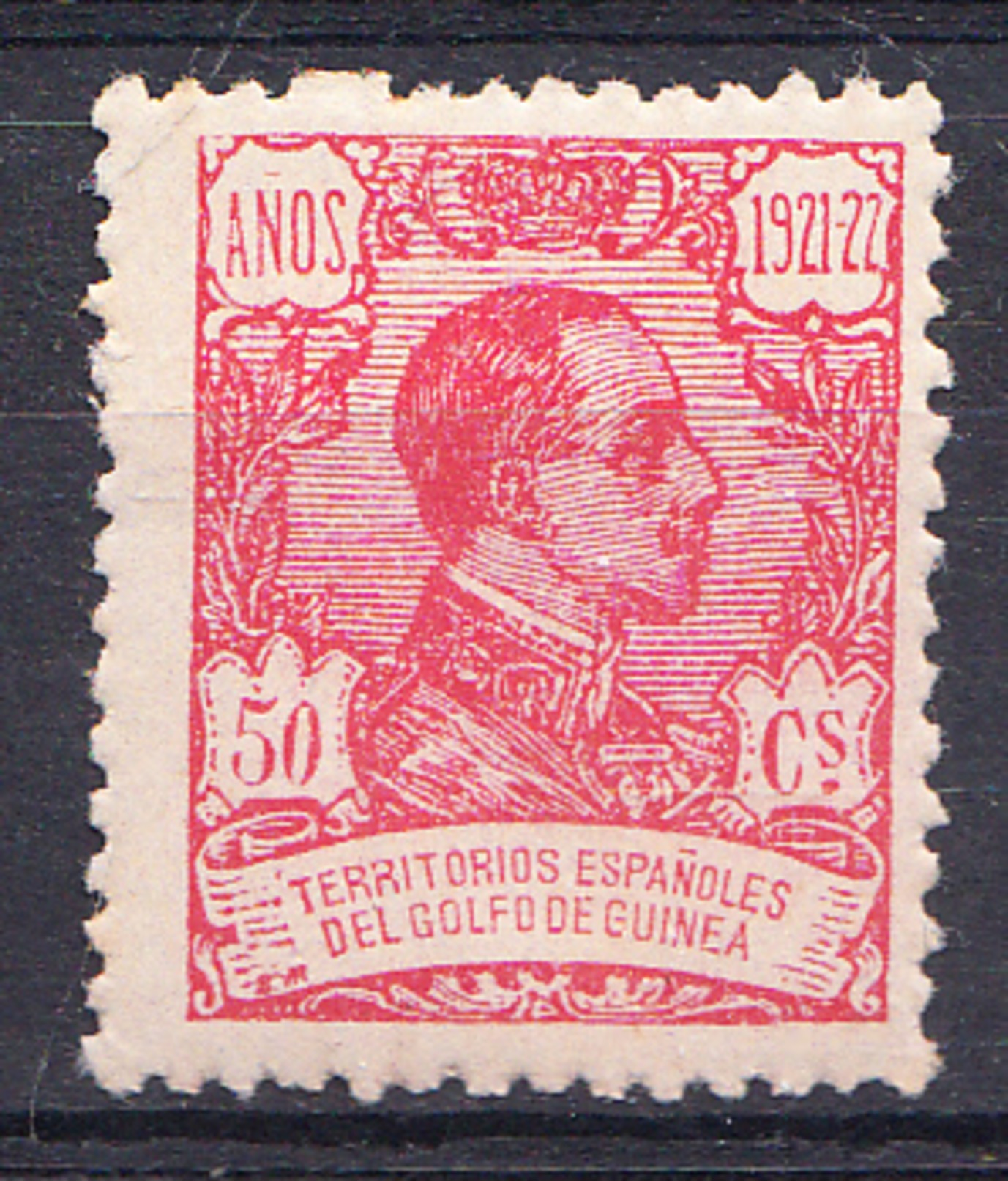 GUINEA 1921-22 EDIFIL Nº 163 . 50 CENTIMOS  ALFONSO XIII NUEVO CON CHARNELA   SES506GRANDE - Guinea Española