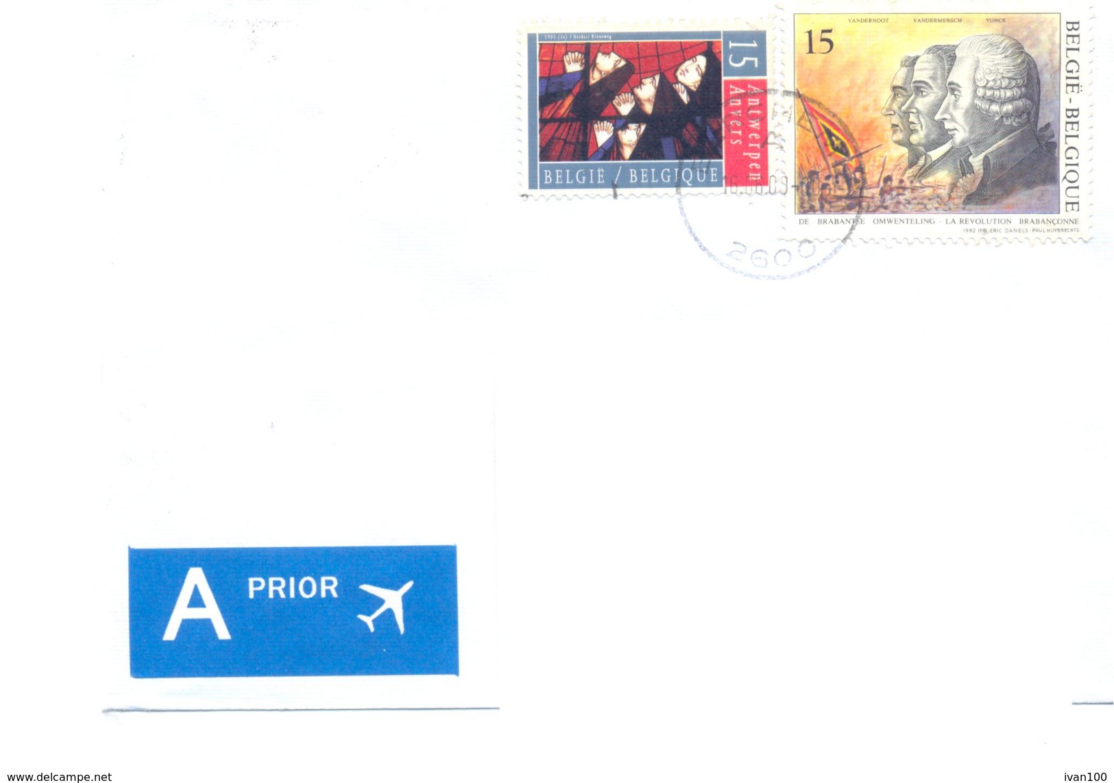 2000. Belgium, The Letter Sent By Ordinary Post To Moldova - Briefe U. Dokumente