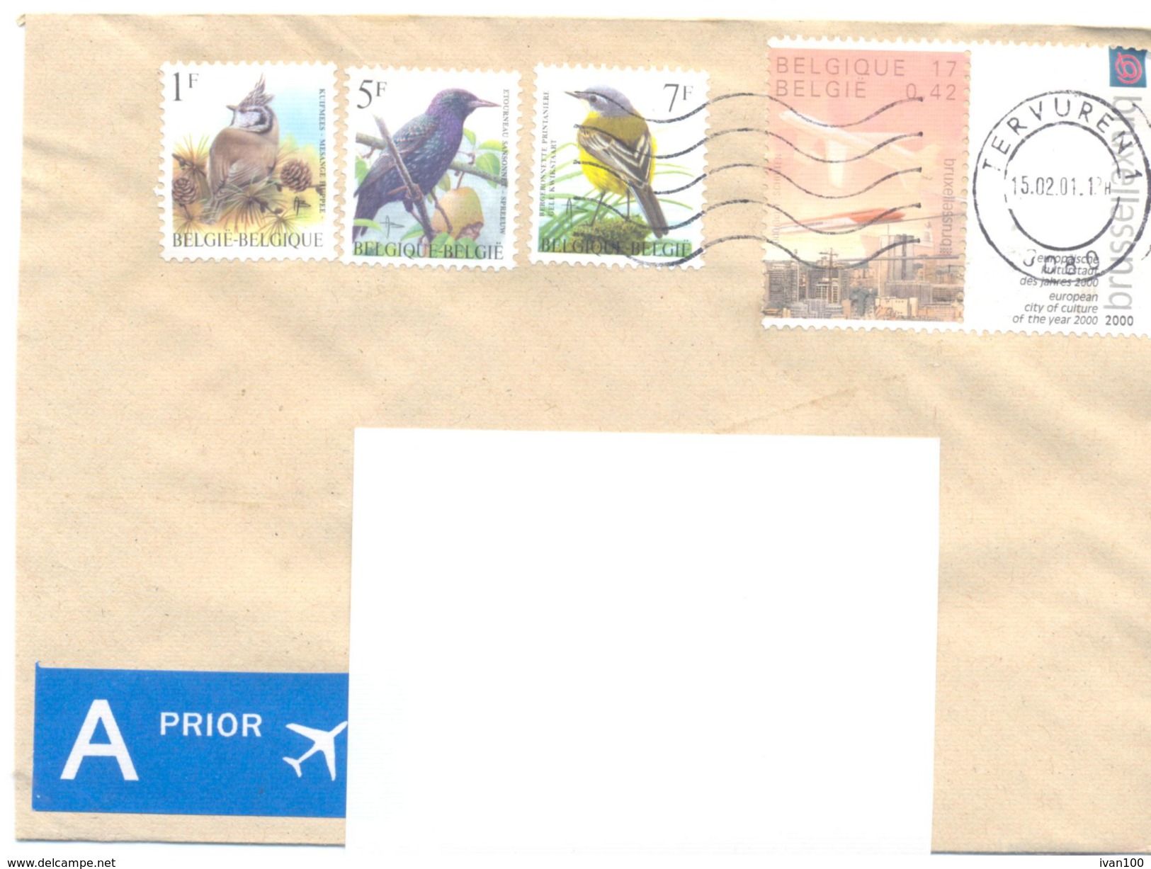 2001. Belgium, The Letter Sent By Ordinary Post To Moldova - Storia Postale